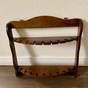 18 slot wood spoon rack With Arched Shelves